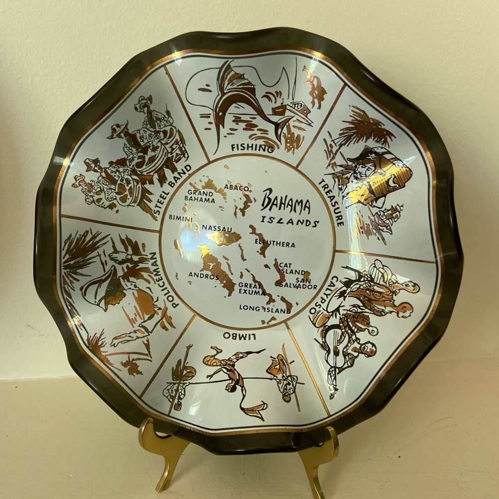 Vintage Bahama Islands Travel Souvenir Dish
